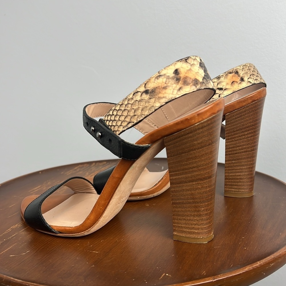 Club Monaco size 39.5 leather strappy slingback heeled sandal - Picture 8 of 11